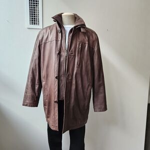 Men's Andrew Marc Brown Leather Jacket